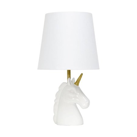 LIGHTING BUSINESS Sparkling Gold & White Unicorn Table Lamp LI2519933